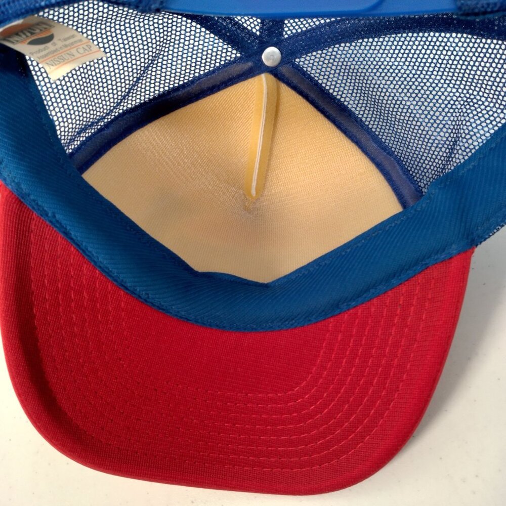 Vintage Pepsi Cola Trucker Cap Hat Foam Mesh Snap Back Red White Blue Nissun - Picture 11 of 11